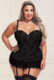 Black Lace Bustier and G-String